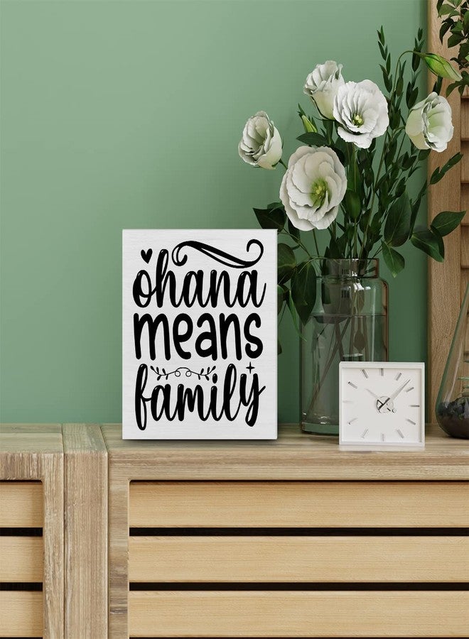 PIXCEOS Family Decorative Wooden Box Sign Ohana Means Family Wood Block Plaque Decor Rustic Shelf or Wall Display for Home Living Room Bedroom - Image 5